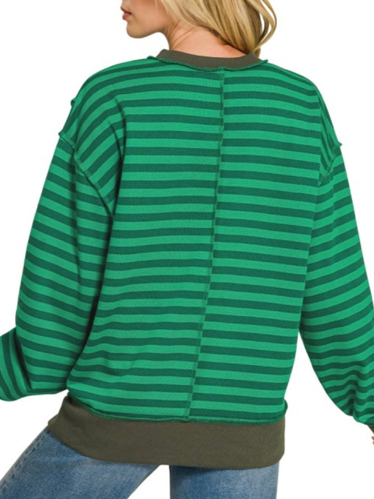 Jordyn V-Cut Crewneck - Green