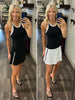 Ava Butter-Soft Contrast Tank-  Black