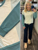 Hannah Color-Block Crewneck - Jade
