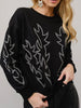 Rylee Boot Stitch Crewneck - Black