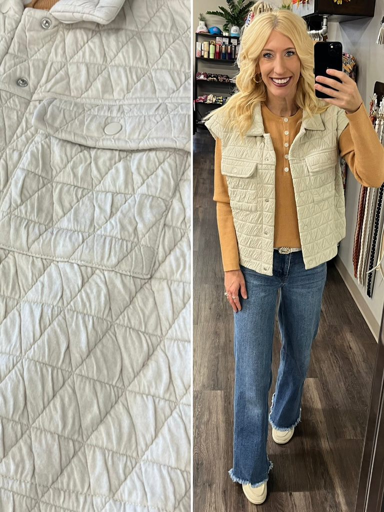 Nora Quilted Button Vest