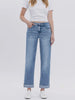 Brandie High-Rise Cuffed Crop Straight Denim