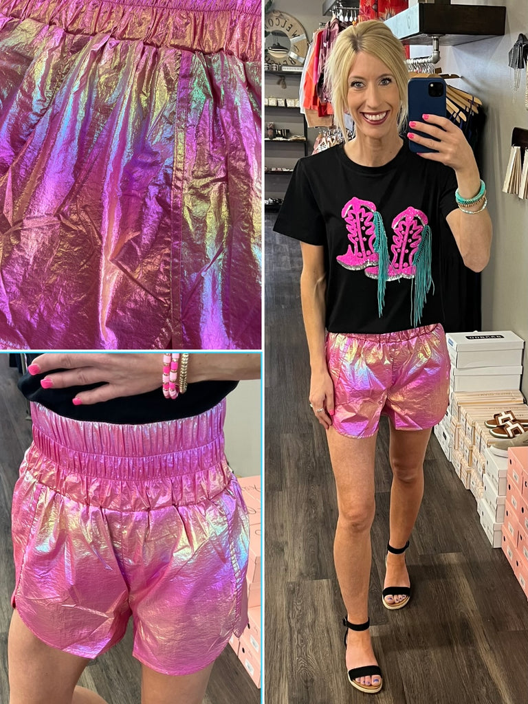 Greta Rainbow Metallic Shorts