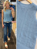 Audrie Slate Blue Sweater Tank