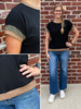 Madison Black Top w/ Green/Brown Accent