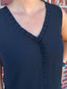 Sadie Ruffle V-Neck - Black