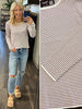 Bexley Pinstripe Lightweight Sweater - Ivory/Wine