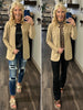 Abby Notch Collar Blazer - Taupe