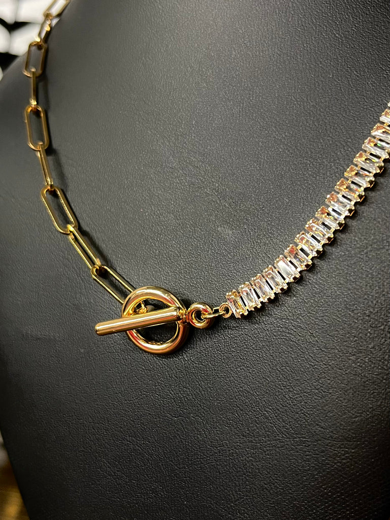 Hope Tennis Chain and Loop Necklace - Gold