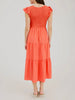Grace Coral Flutter Sleeve Dress