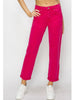 Jenna High-Rise Ankle Denim - Fuchsia