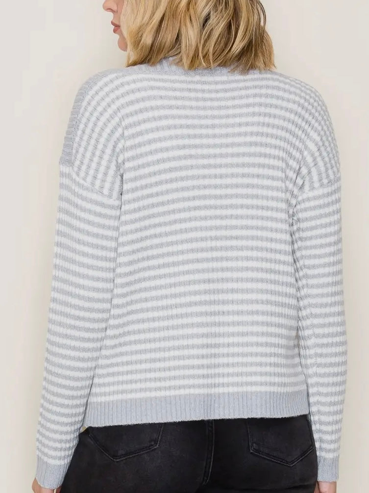 Jamie Striped Sweater - Gray