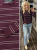 April Ribbed Long Sleeve - Plum