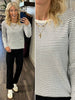 Bexley Pinstripe Lightweight Sweater - Ivory/Black