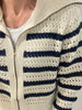 Tina Navy/Taupe Knit Zip-Up