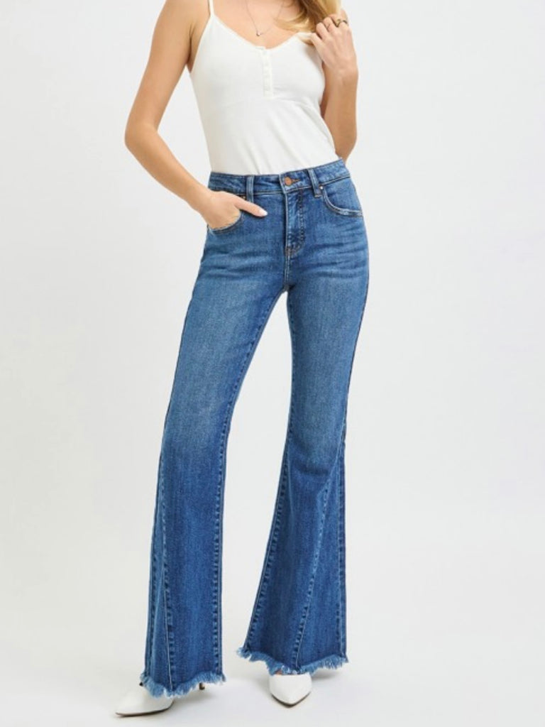 Jaymee Mid-Rise Flare with Seam Detail