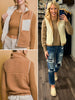 Holli Reversible Sherpa Vest - Camel