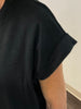 Beth Modal Rolled Sleeve Tee - Black