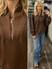 Pyper So Soft 1/4 Zip Pullover - Brown