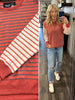 Tami Mixed Stripe Crewneck - Rust