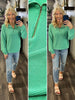 Mindy Ribbed 1/4 Zip - Green