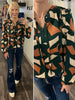 Rowan Abstract Tied Blouse - Evergreen