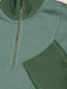 Lindsey Ribbed Accent 1/4 Zip - Sage
