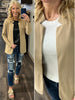 Abby Notch Collar Blazer - Taupe