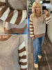 Julie Striped Accent Sweater - Camel
