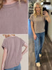 Hallie Ribbed TShirt - Mocha