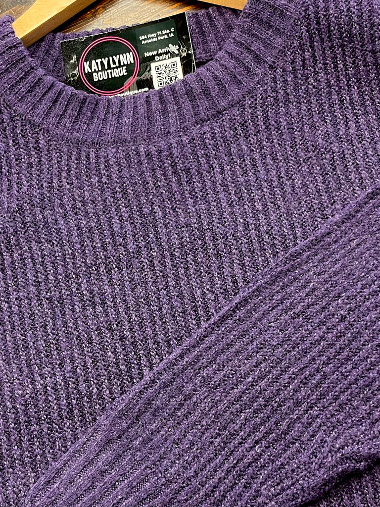 Wrenly Ribbed Sweater - Plum