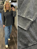 Sadie Mineral Wash Long Sleeve - Charcoal