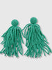 Teal Tassel Earrings
