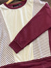 Hannah Color-Block Crewneck - Maroon