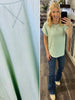 Rylee Ribbed Cap Sleeve - Mint Green