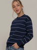 Mckinlee Striped Crewneck - Navy/Ivory