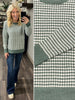 Megan Mixed Checker Sweater - Forest