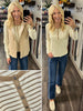 Mollie Striped Henley - Taupe