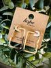 Riley Rectangle Hoops - Gold