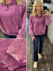 Cam Mineral Wash 1/4 Zip - Berry