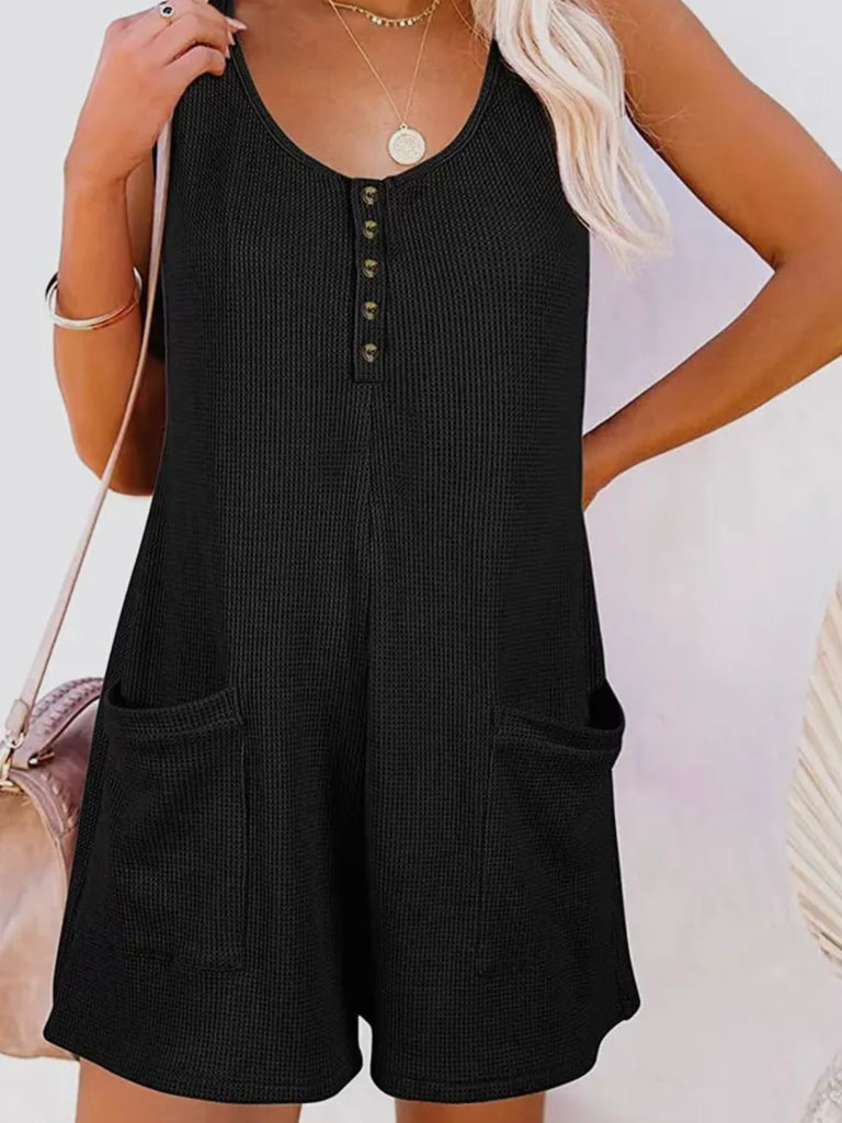 Ashlynn Button Romper with Pockets