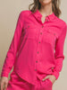 Nadia Button Up Long Sleeve - Fuchsia