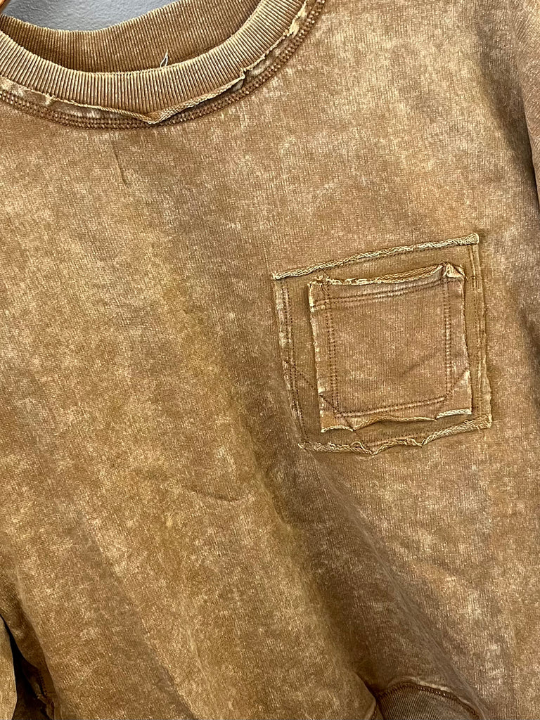 Sara Mineral-Wash Long Sleeve - Camel