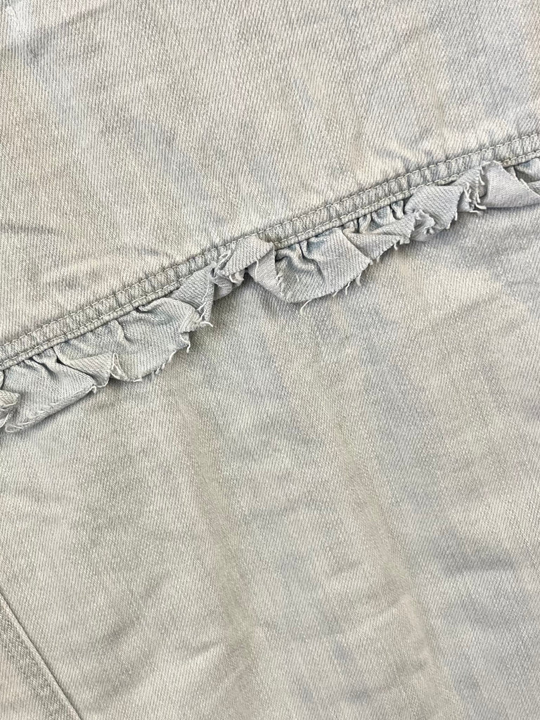 Nadia Ice Blue Ruffle Jean Jacket