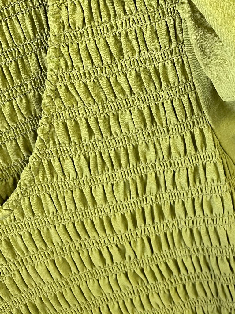 Grace Flutter Sleeve Dress - Chartreuse
