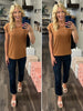 Katrina Ribbed Cap Sleeve Top - Camel