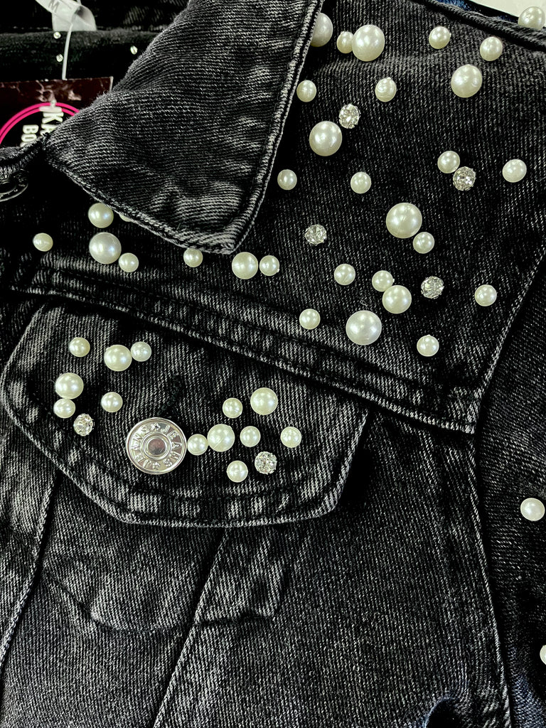 Giselle Pearl Jean Jacket - Black