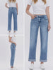 Brandie High-Rise Cuffed Crop Straight Denim
