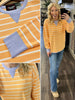 River Lavender Trimmed Striped Sweater