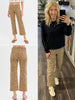 Steph Mid-Rise Straight Ankle Denim - Leopard